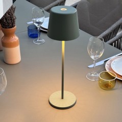 Lampe de table sans fil - LUMISKY - KELLY OLIVE - Aluminium vert - LED