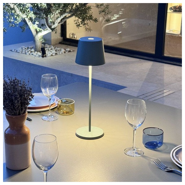 Lampe de table sans fil - LUMISKY - KELLY OLIVE - Aluminium vert - LED blanc dimmable - Rechargeable - H38 cm
