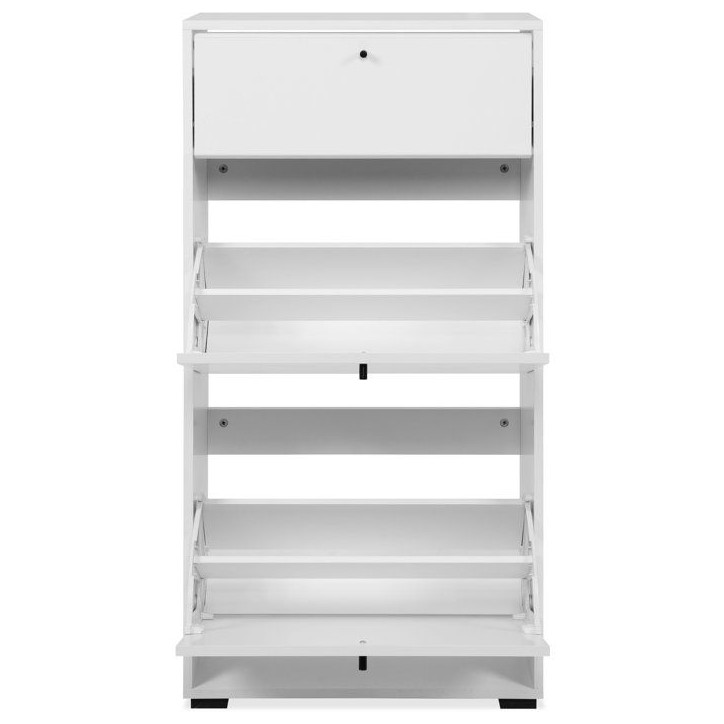 Meuble a chaussures - LÜNEBURG - Blanc - 12 paires - 58 x 25 x 111 cm Meuble a chaussures - LÜNEBURG - Blanc - 12 paires - 58 x 25 x 111 cm