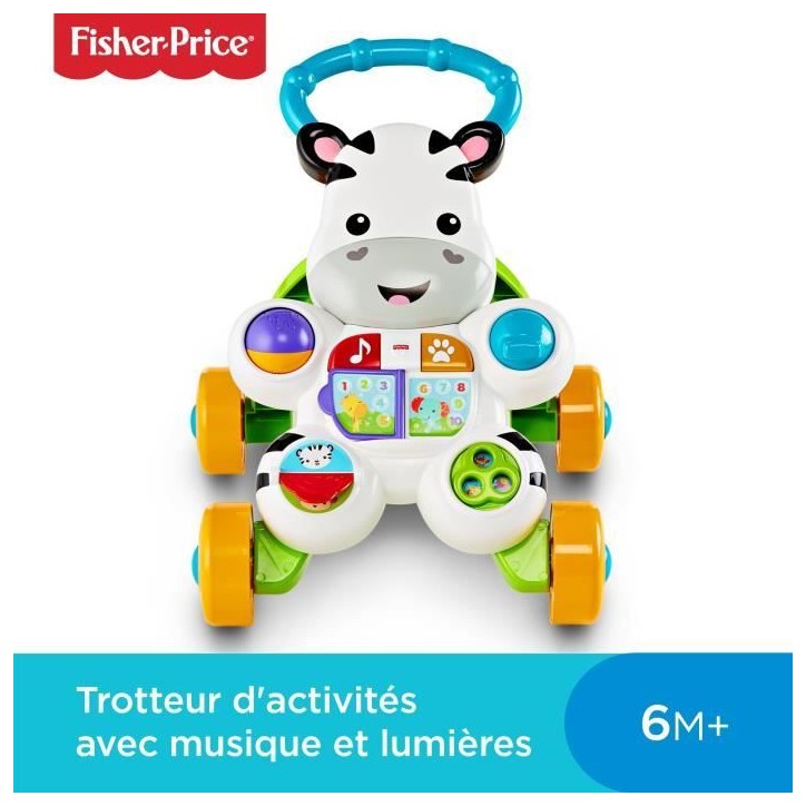 Fisher-Price - Mon Trotteur Zebre Parlant - Trotteur bébé - 6 mois et + DLD96 Fisher-Price - Mon Trotteur Zebre Parlant - Trotteur bébé - 6 mois et + DLD96