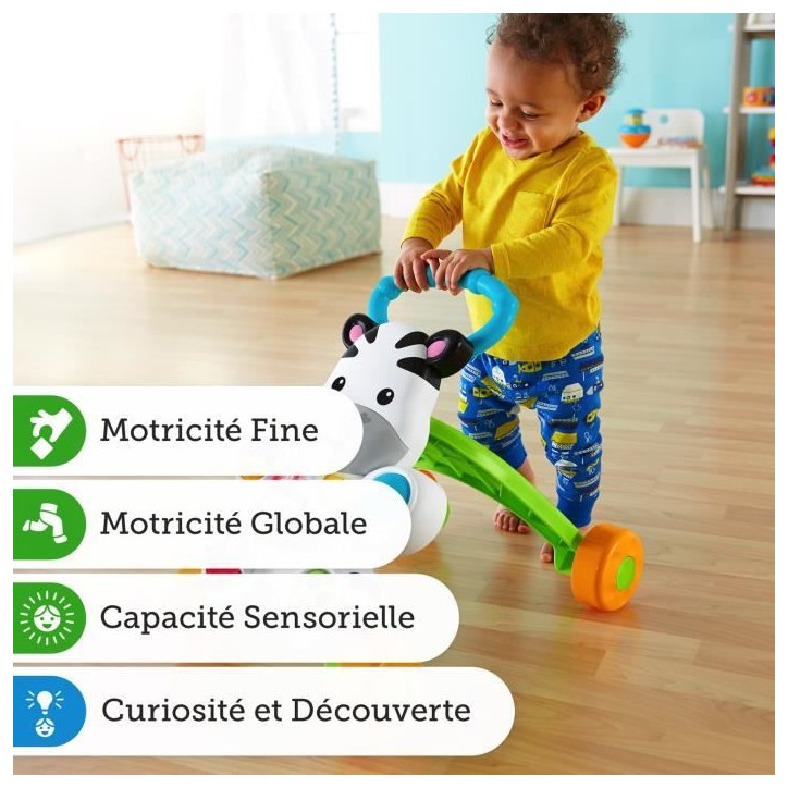 Fisher-Price - Mon Trotteur Zebre Parlant - Trotteur bébé - 6 mois et + DLD96 Fisher-Price - Mon Trotteur Zebre Parlant - Trotteur bébé - 6 mois et + DLD96