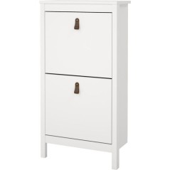 Meuble a chaussures - MADRID - Blanc - 8 paires - 53,8 x 24,6 x 102,9