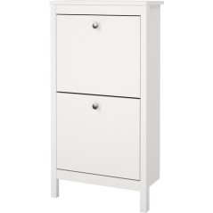 Meuble a chaussures - MADRID - Blanc - 8 paires - 53,8 x 24,6 x 102,9