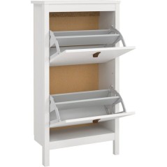 Meuble a chaussures - MADRID - Blanc - 8 paires - 53,8 x 24,6 x 102,9