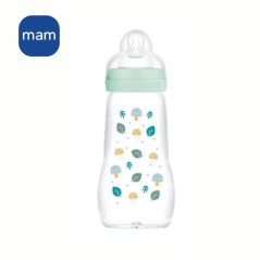 MAM Biberon Verre Nature - 260ml - Aqua - Tétine Débit 2