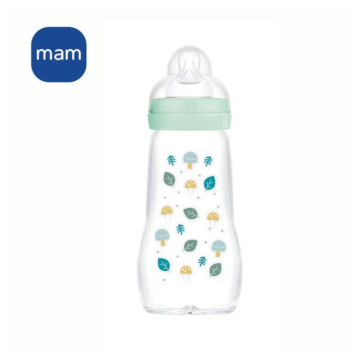 MAM Biberon Verre Nature - 260ml - Aqua - Tétine Débit 2 MAM Biberon Verre Nature - 260ml - Aqua - Tétine Débit 2