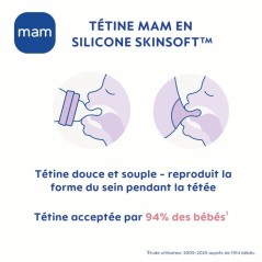 MAM Biberon Verre Nature - 260ml - Aqua - Tétine Débit 2
