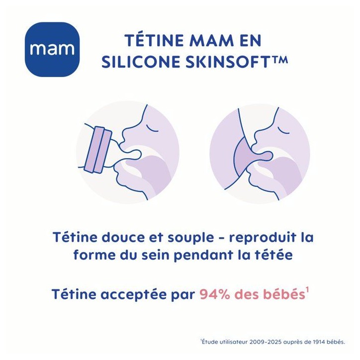 MAM Biberon Verre Nature - 260ml - Aqua - Tétine Débit 2 MAM Biberon Verre Nature - 260ml - Aqua - Tétine Débit 2