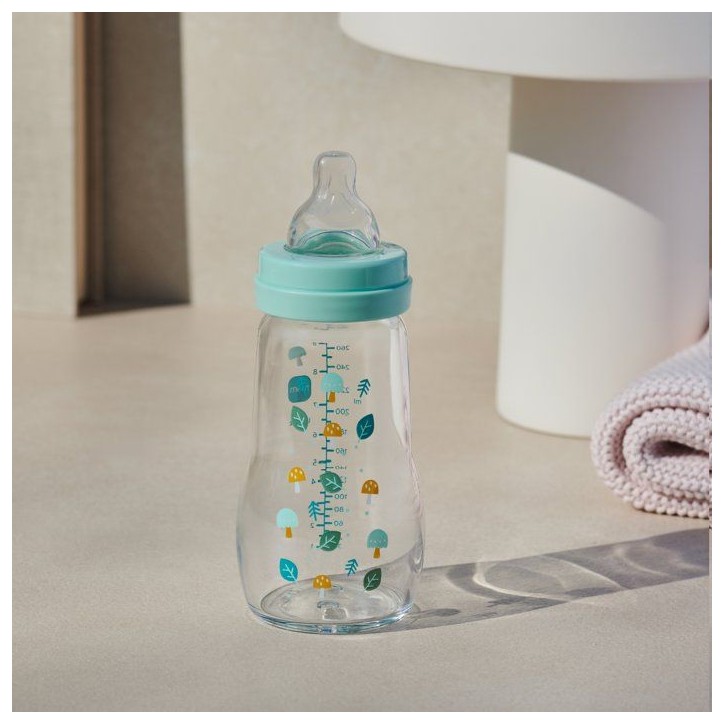 MAM Biberon Verre Nature - 260ml - Aqua - Tétine Débit 2 MAM Biberon Verre Nature - 260ml - Aqua - Tétine Débit 2