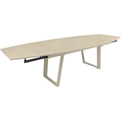 Table de jardin - Ovale - Creme - Aluminium - 18/12 personnes - 80 / 2
