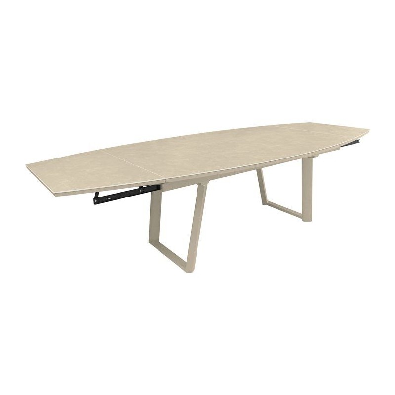 Table de jardin - Ovale - Creme - Aluminium - 18/12 personnes - 80 / 2