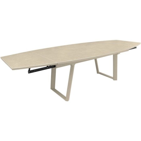 Table de jardin - Ovale - Creme - Aluminium - 18/12 personnes - 80 / 2