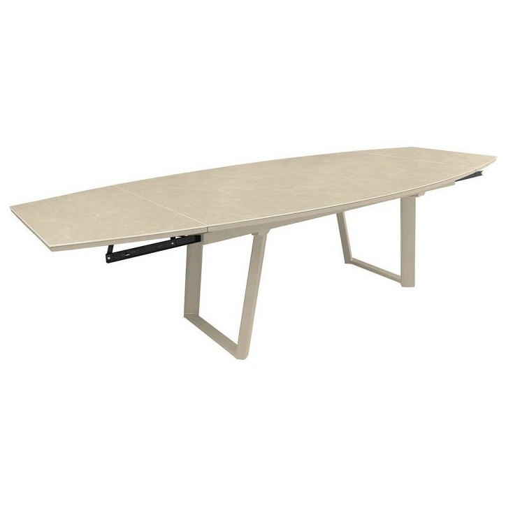 Table de jardin - Ovale - Creme - Aluminium - 18/12 personnes - 80 / 230 / 280 x 110 cm - Manta - PROLOISIRS