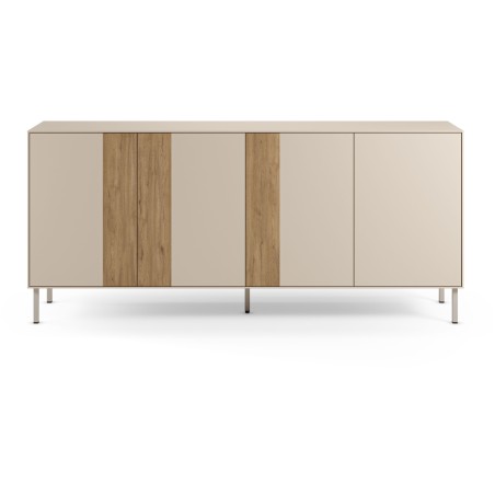 Buffet MARINA Coloris Creme & Chene – 4 portes – 180 x 40 x 80 cm