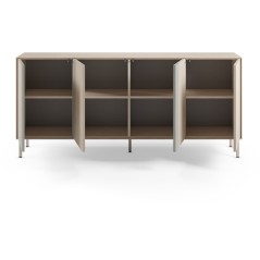 Buffet MARINA Coloris Creme & Chene – 4 portes – 180 x 40 x 80 cm