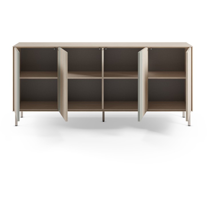 Buffet MARINA Coloris Creme & Chene – 4 portes – 180 x 40 x 80 cm