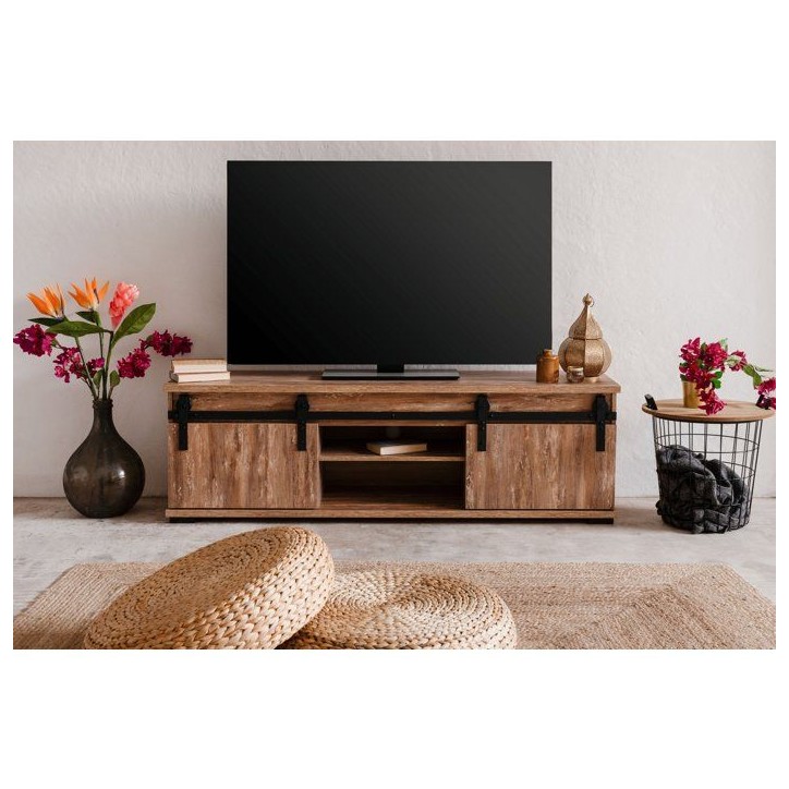 Meuble TV - MARRAKESCH - Chene - 160 x 50 x 40 cm