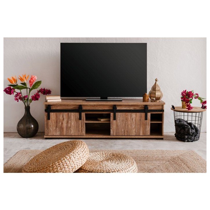 Meuble TV - MARRAKESCH - Chene - 160 x 50 x 40 cm