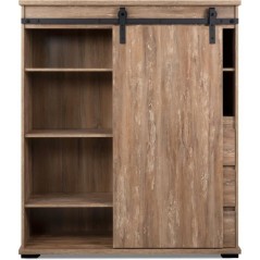 Buffet - MARRAKESCH 53A - Chene - 1 porte - 3 tiroirs - Style industri