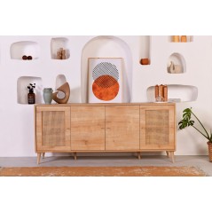 Buffet - HAZERAN - 4 portes - 180 x 81 x 41 cm - Chene