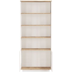 Bibliotheque élégante - FR16 - 2 portes - 75 x 168 x 27 cm - Pin atl