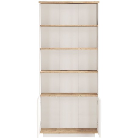 Bibliotheque élégante - FR16 - 2 portes - 75 x 168 x 27 cm - Pin atl