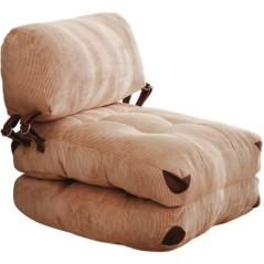 Canapé lit - 1 place - FOLD - Velours côtelé Camel - 80 x 70 x 60 c