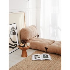 Canapé lit - 1 place - FOLD - Velours côtelé Camel - 80 x 70 x 60 c