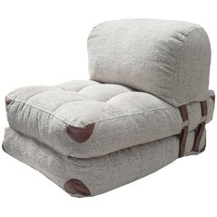Canapé lit - 1 place - FOLD - Teddy Gris - 80 x 70 x 60 cm
