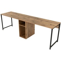 Bureau d'étude moderne avec pieds en métal - TWIN - Pin atlantique /