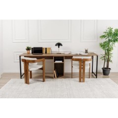 Bureau d'étude moderne avec pieds en métal - TWIN - Pin atlantique /