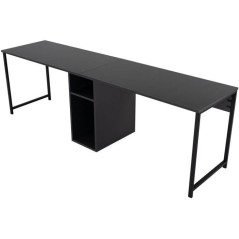 Bureau d'étude moderne avec pieds en métal - TWIN - Anthracite / Noi
