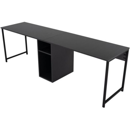 Bureau d'étude moderne avec pieds en métal - TWIN - Anthracite / Noi