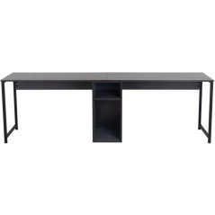 Bureau d'étude moderne avec pieds en métal - TWIN - Anthracite / Noi