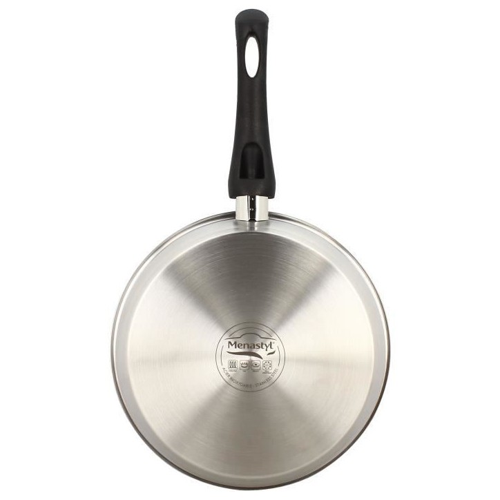 Poele - MENASTYL - 6020246 - En acier inoxydable - 24 cm - Tous feux dont induction