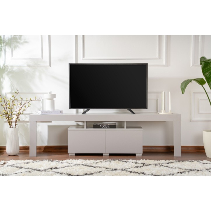 Meuble TV - ENCLAVE - Gris - 180 x 50 x 31 cm Meuble TV - ENCLAVE - Gris - 180 x 50 x 31 cm