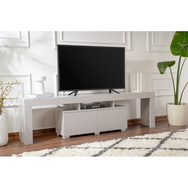 Meuble TV - ENCLAVE - Gris - 180 x 50 x 31 cm Meuble TV - ENCLAVE - Gris - 180 x 50 x 31 cm