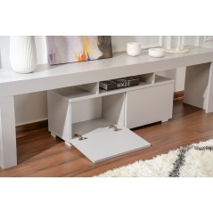 Meuble TV - ENCLAVE - Gris - 180 x 50 x 31 cm