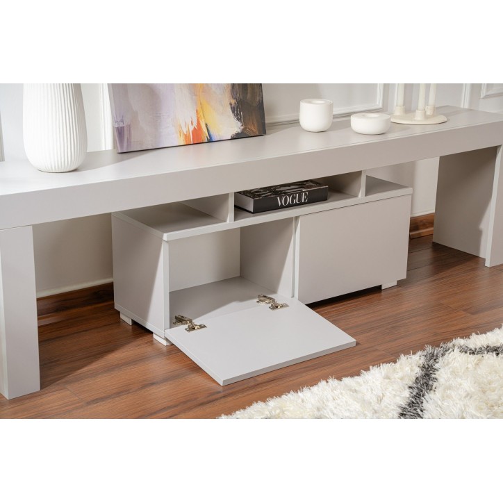 Meuble TV - ENCLAVE - Gris - 180 x 50 x 31 cm Meuble TV - ENCLAVE - Gris - 180 x 50 x 31 cm