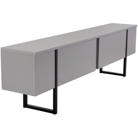 Meuble TV - SERENITY - Gris / Noir - 180 x 50 x 30 cm
