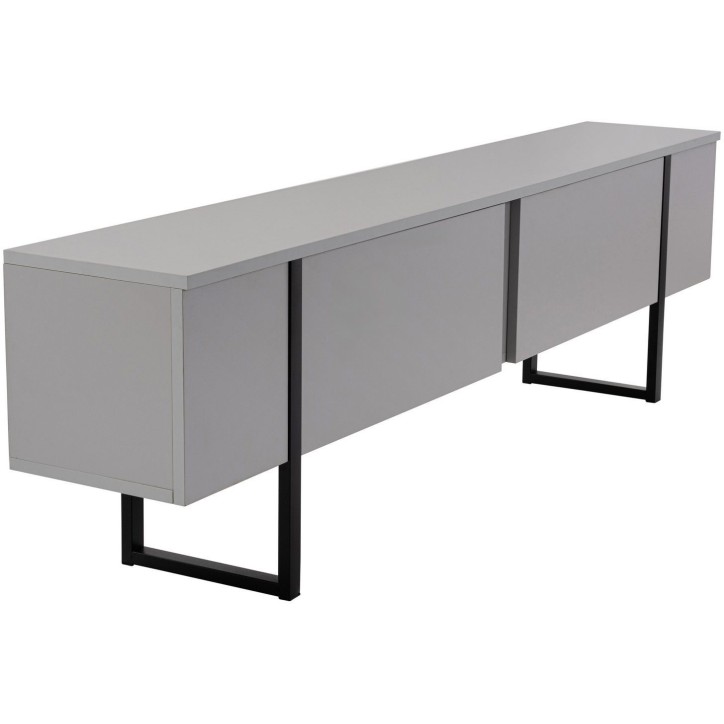 Meuble TV - SERENITY - Gris / Noir - 180 x 50 x 30 cm Meuble TV - SERENITY - Gris / Noir - 180 x 50 x 30 cm