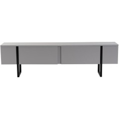 Meuble TV - SERENITY - Gris / Noir - 180 x 50 x 30 cm