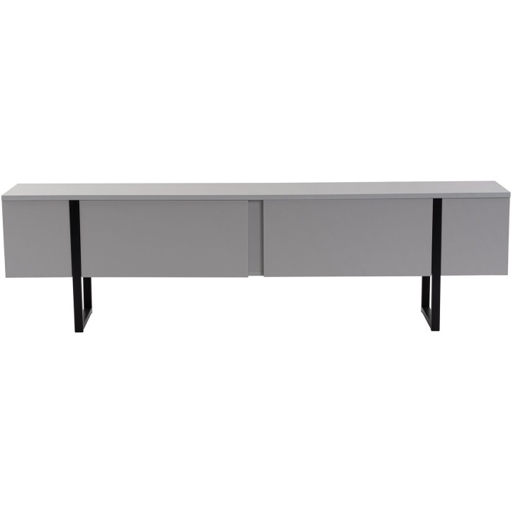 Meuble TV - SERENITY - Gris / Noir - 180 x 50 x 30 cm Meuble TV - SERENITY - Gris / Noir - 180 x 50 x 30 cm