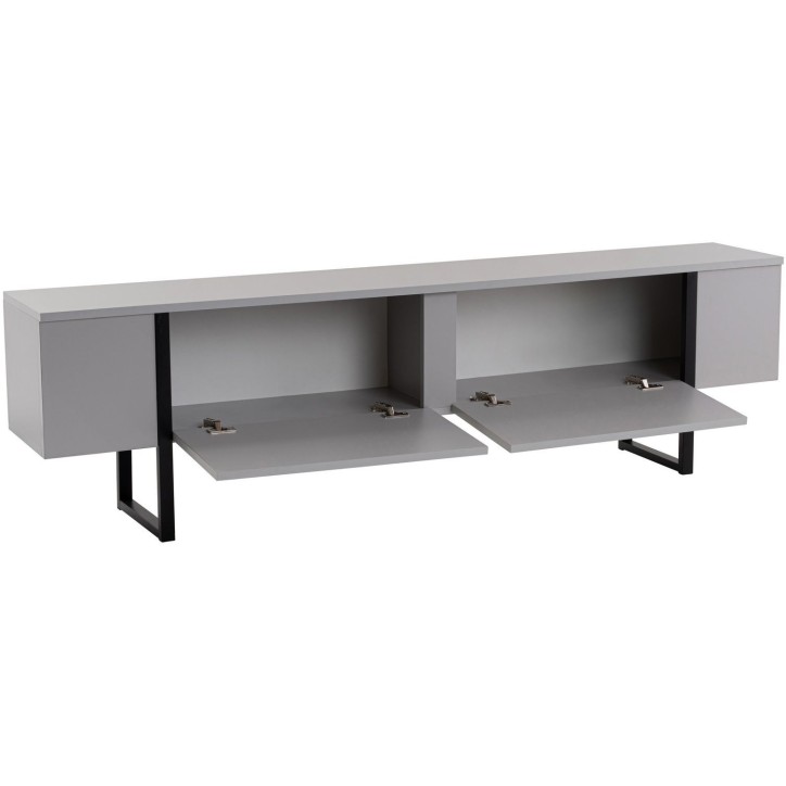 Meuble TV - SERENITY - Gris / Noir - 180 x 50 x 30 cm Meuble TV - SERENITY - Gris / Noir - 180 x 50 x 30 cm