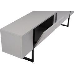 Meuble TV - SERENITY - Gris / Noir - 180 x 50 x 30 cm