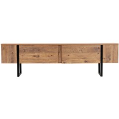 Meuble TV - SERENITY - Pin atlantique / Noir - 180 x 50 x 30 cm