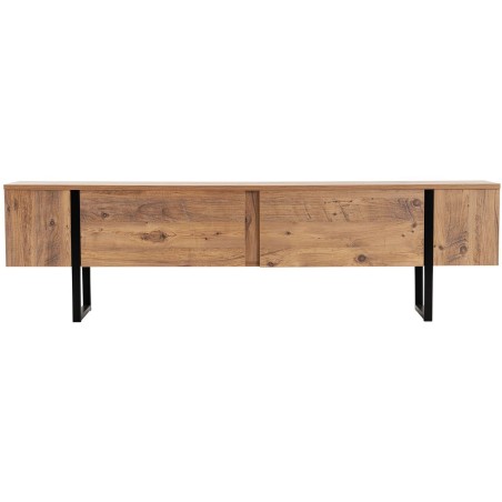 Meuble TV - SERENITY - Pin atlantique / Noir - 180 x 50 x 30 cm