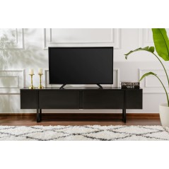 Meuble TV - SERENITY - Noir - 180 x 50 x 30 cm