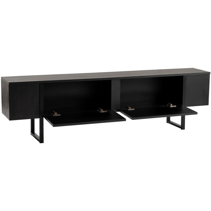 Meuble TV - SERENITY - Noir - 180 x 50 x 30 cm Meuble TV - SERENITY - Noir - 180 x 50 x 30 cm
