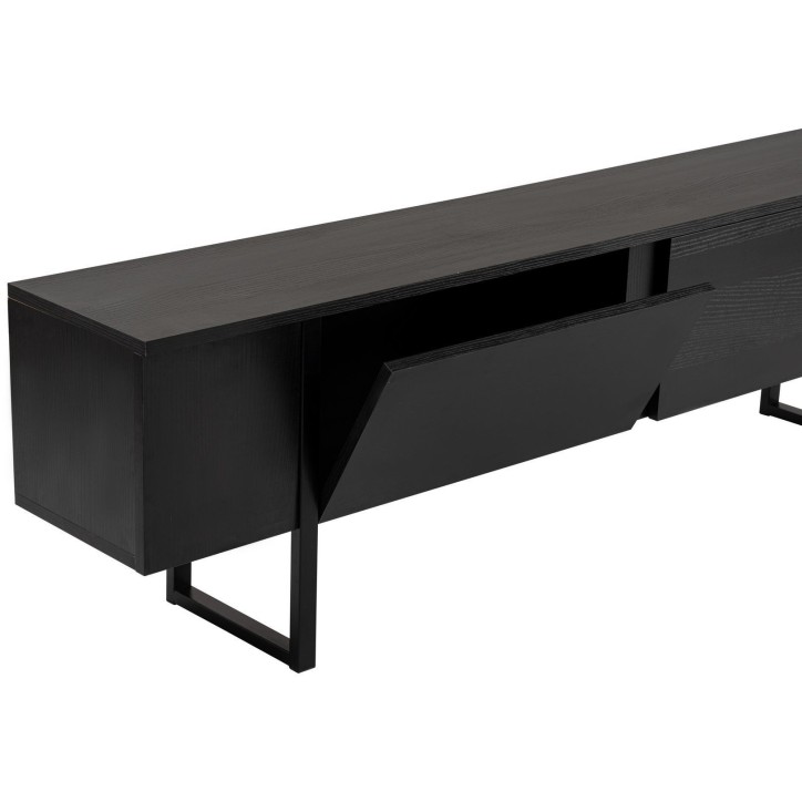 Meuble TV - SERENITY - Noir - 180 x 50 x 30 cm Meuble TV - SERENITY - Noir - 180 x 50 x 30 cm